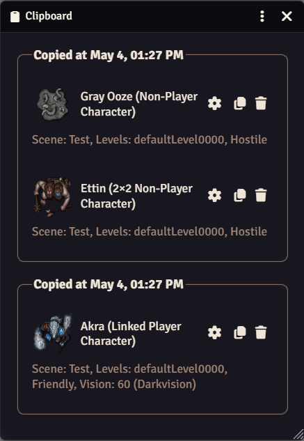 Clipboard Tokens